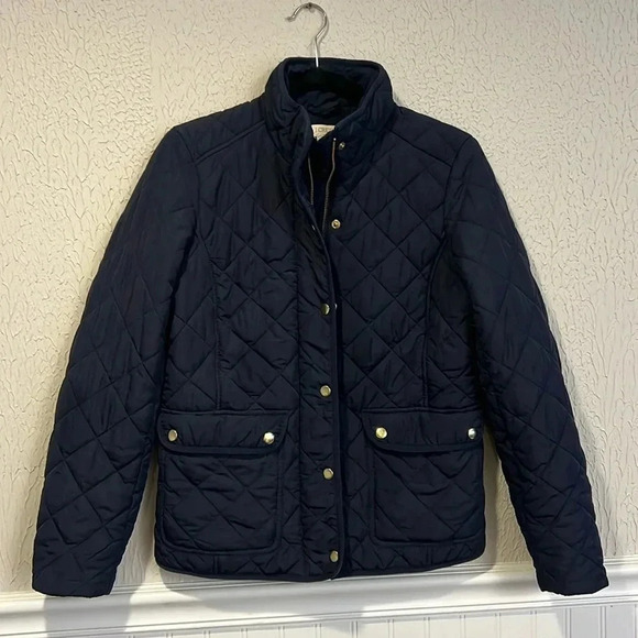 J Crew Navy quilted jacket size XS - Picture 4 of 11